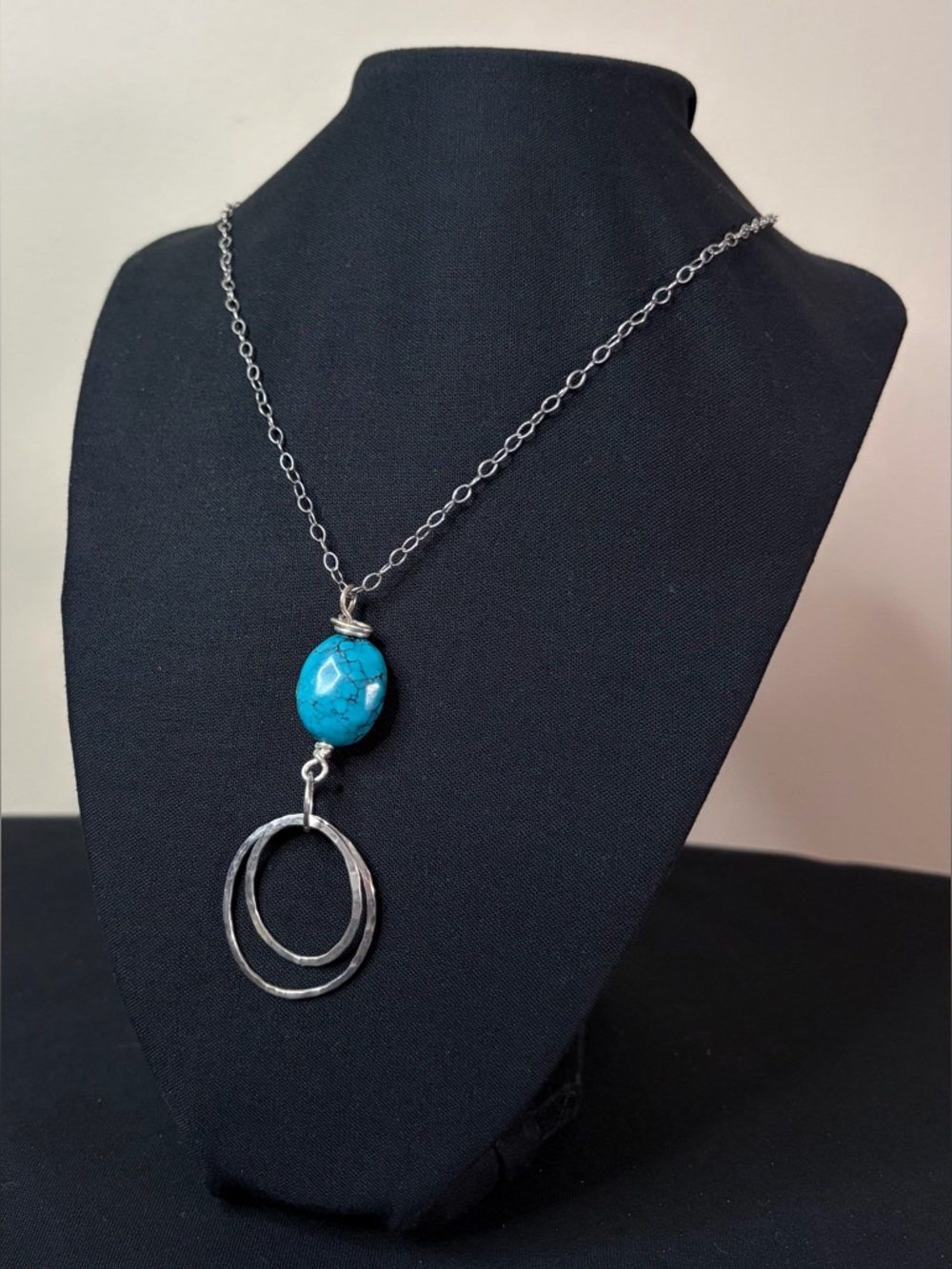Sterling Silver Turquoise Argentium Artisan Hand Crafted Necklace - Picture 8 of 8